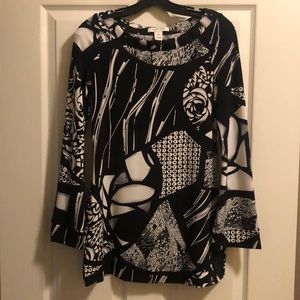 WHBM XS black & white tunic